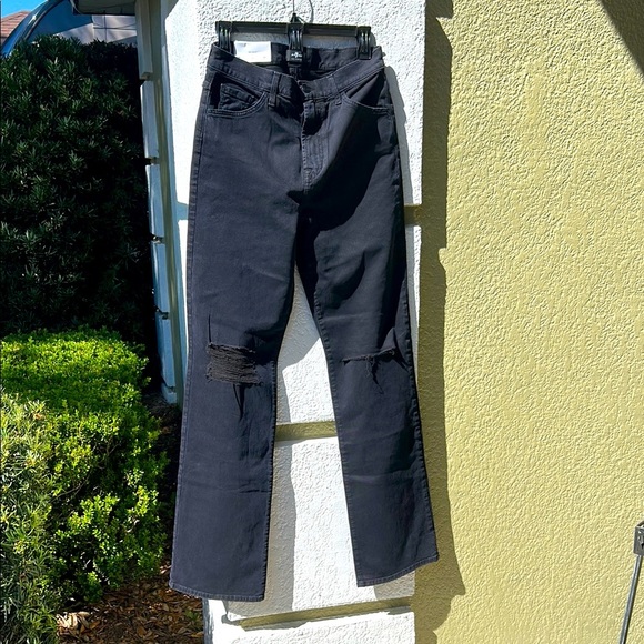 7 For All Mankind Black Distressed Jeans NWT - Picture 3 of 8